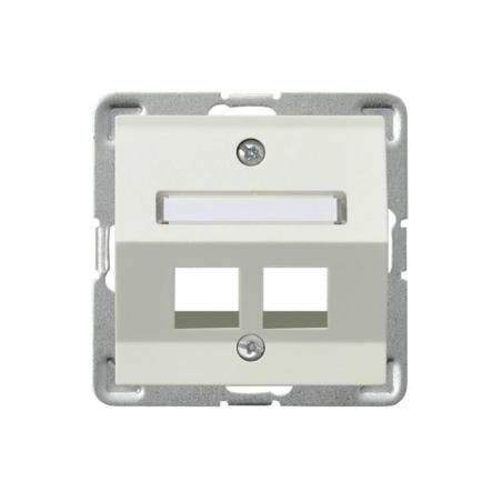 Ospel Impresja ecru - obudowa gniazda podwójnego typu Keystone skośna GPK-2YS/p/27
