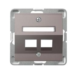 Ospel Impresja tytan - obudowa gniazda podwójnego typu Keystone skośna GPK-2YS/p/23
