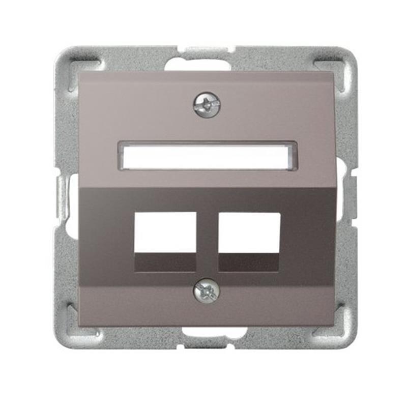 Ospel Impresja tytan - obudowa gniazda podwójnego typu Keystone skośna GPK-2YS/p/23