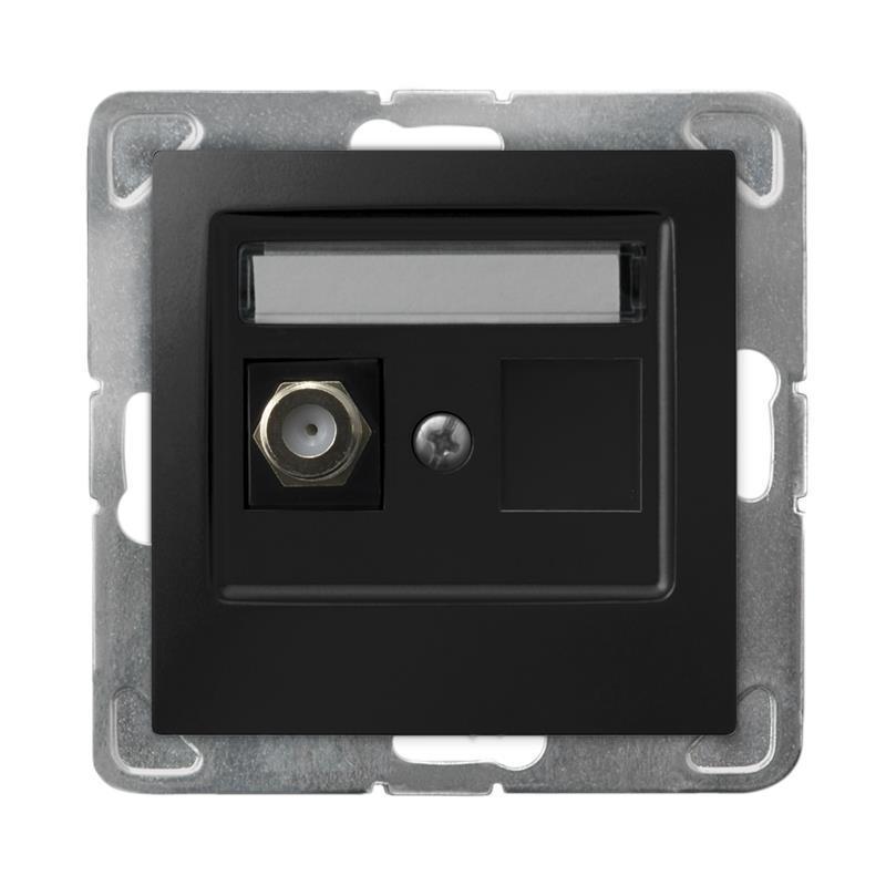 Ospel Impresja czarny - gniazdo antenowe typu F GPA-1YF/m/33