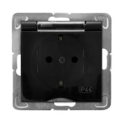 Ospel Impresja czarny - gniazdo bryzgoszczelne SCHUKO GPH-1YS/m/33/d