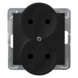 Ospel Impresja czarny - gniazdo podwójne do ramki GP-2YR/m/33