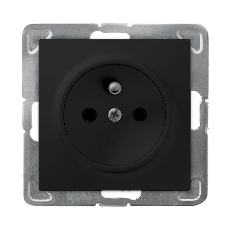 Ospel Impresja czarny - gniazdo pojedyncze (+0) GP-1YZ/m/33