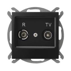 Ospel Impresja czarny - gniazdo RTV przelotowe GPA-10YP/m/33