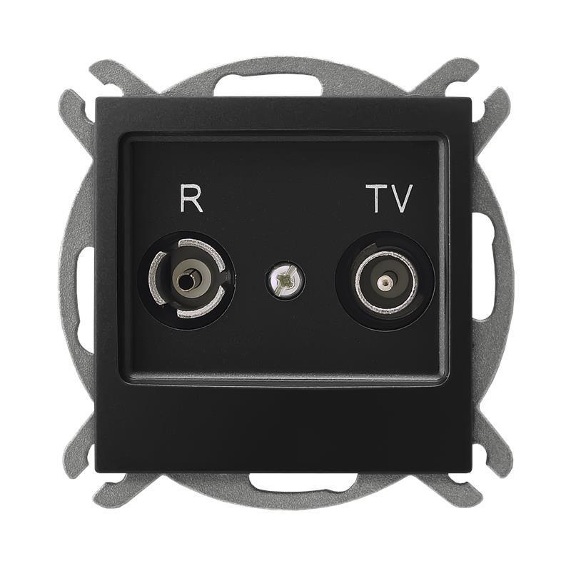 Ospel Impresja czarny - gniazdo RTV przelotowe GPA-10YP/m/33 Ospel Impresja czarny - gniazdo RTV przelotowe GPA-10YP/m/33