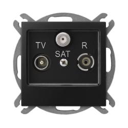 Ospel Impresja czarny - gniazdo RTV-SAT końcowe GPA-YS/m/33