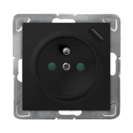 Ospel Impresja czarny - gniazdo z uziemieniem + USB GP-1YZPUSB/m/33