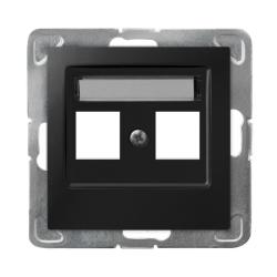 Ospel Impresja czarny - obudowa gniazda podwójnego typu Keystone prosta GPK-2Y/p/33