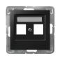 Ospel Impresja czarny - obudowa gniazda podwójnego typu Keystone prosta GPK-2Y/p/33