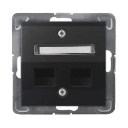 Ospel Impresja czarny - obudowa gniazda podwójnego typu Keystone skośna GPK-2YS/p/33