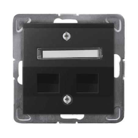 Ospel Impresja czarny - obudowa gniazda podwójnego typu Keystone skośna GPK-2YS/p/33