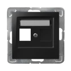 Ospel Impresja czarny - obudowa gniazda pojedynczego typu Keystone prosta GPK-1Y/p/33
