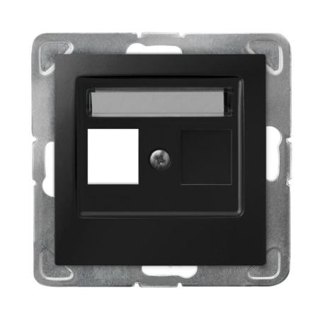 Ospel Impresja czarny - obudowa gniazda pojedynczego typu Keystone prosta GPK-1Y/p/33