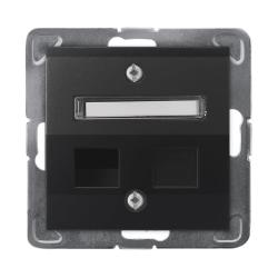 Ospel Impresja czarny - obudowa gniazda pojedynczego typu Keystone skośna GPK-1YS/p/33