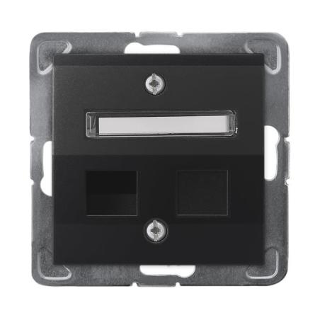 Ospel Impresja czarny - obudowa gniazda pojedynczego typu Keystone skośna GPK-1YS/p/33