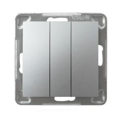 Ospel Impresja srebrny - łącznik potrójny zwierny ŁP-24Y/m/18