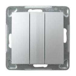 Ospel Impresja srebrny - łącznik potrójny zwierny ŁP-24Y/m/18 Ospel