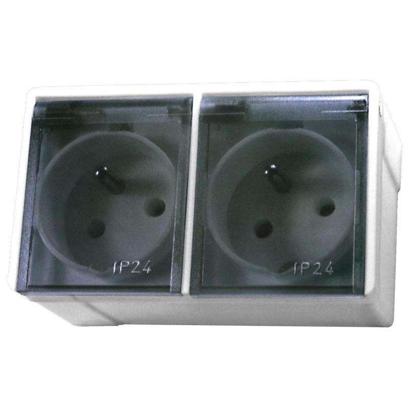 Ospel Lambda biały - gniazdo podwójne GNH-2LZ/00