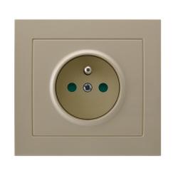 Ospel Kier beżowy - gniazdo pojedyncze +0 z przesłonami GP-1WZP/01 Ospel