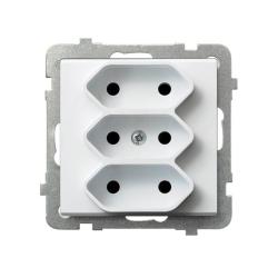 Ospel Sonata biały - gniazdo potrójne GP-3R/m/00