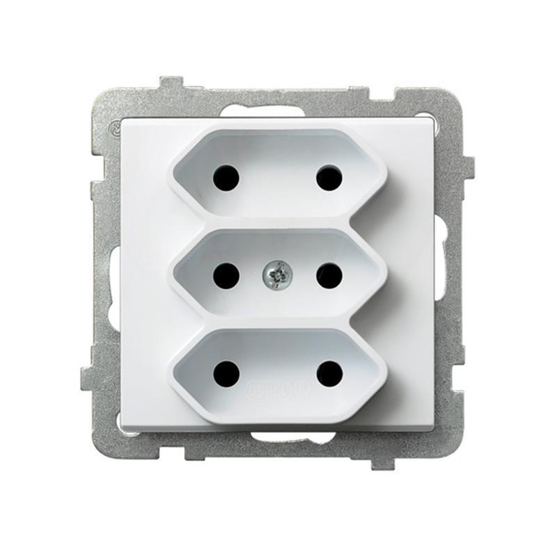 Ospel Sonata biały - gniazdo potrójne GP-3R/m/00