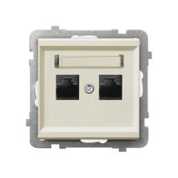 Ospel Sonata ecru - gniazdo komputerowe kat.5e GPK-2RK/m/27