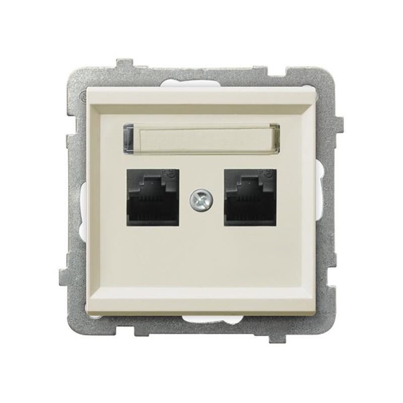 Ospel Sonata ecru - gniazdo komputerowe kat.5e GPK-2RK/m/27