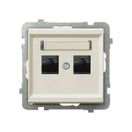 Ospel Sonata ecru - gniazdo komputerowe kat.5e GPK-2RK/m/27