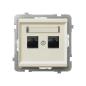 Ospel Sonata ecru - gniazdo komputerowe kat.5e GPK-2RK/m/27