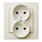 Ospel Sonata ecru - gniazdo podwójne (+0) GP-2RZ/27