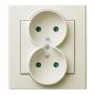 Ospel Sonata ecru - gniazdo podwójne (+0) z przesłonami GP-2RZP/27 Ospel Sonata ecru - gniazdo podwójne (+0) z przesłonami GP-2RZP/27
