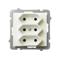 Ospel Sonata ecru - gniazdo potrójne GP-3R/m/27