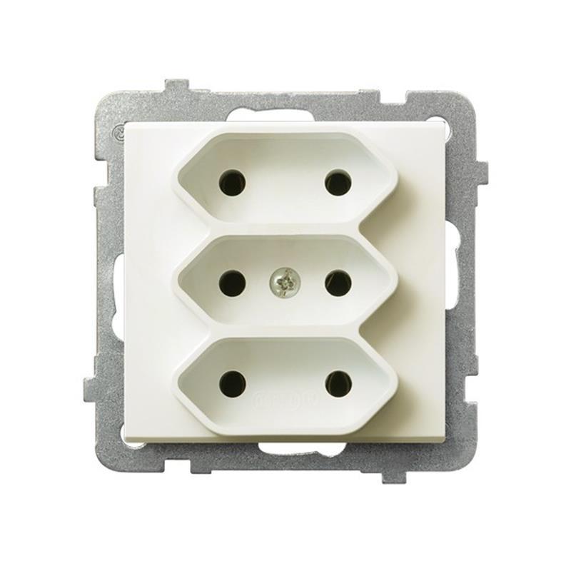 Ospel Sonata ecru - gniazdo potrójne GP-3R/m/27