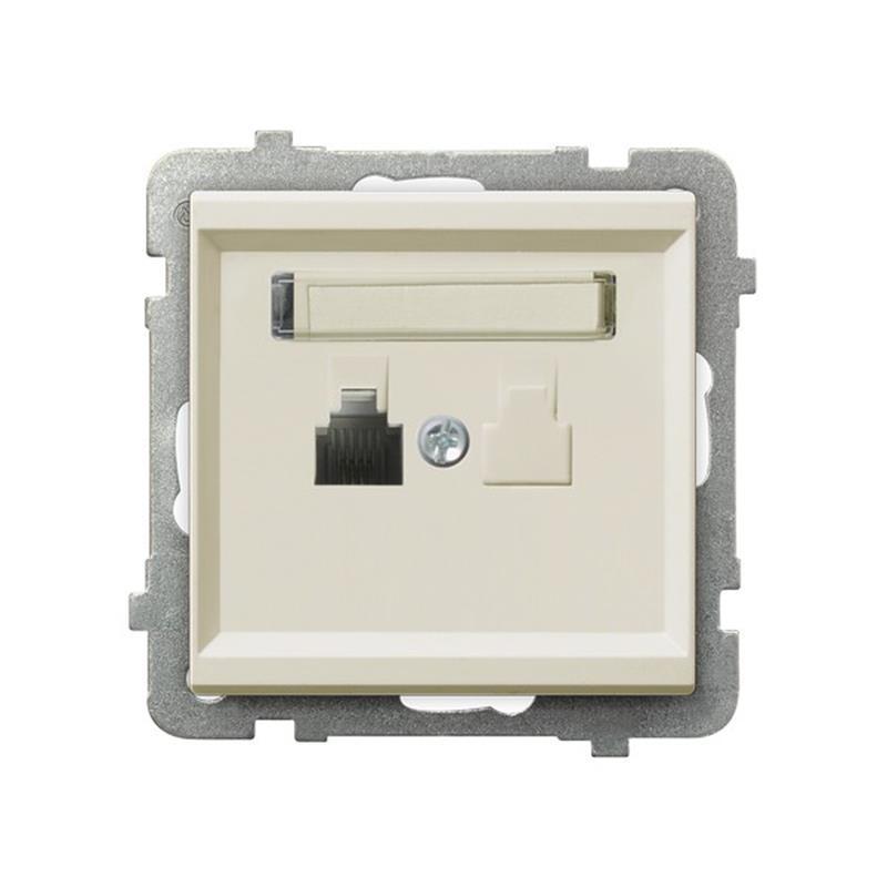 Ospel Sonata ecru - gniazdo telefoniczne GPT-1R/m/27