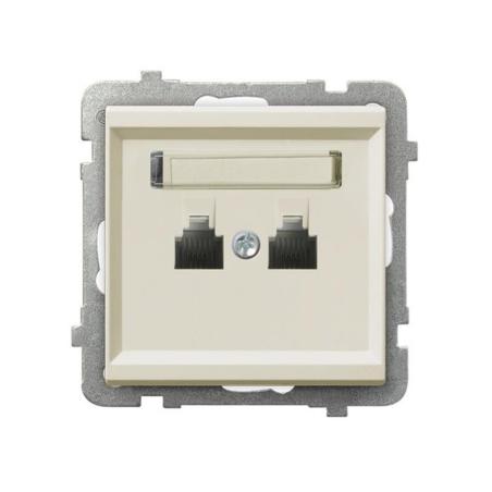Ospel Sonata ecru - gniazdo telefoniczne GPT-2RN/m/27