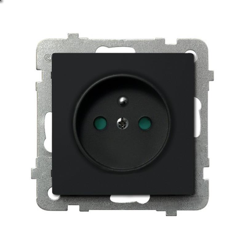 Ospel Sonata czarny - gniazdo pojedyncze (+0) z przesłonami GP-1RZP/m/33