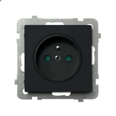 Ospel Sonata czarny - gniazdo pojedyncze (+0) z przesłonami GP-1RZP/m/33