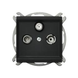 Ospel Sonata czarny - gniazdo RTV-SAT przelotowe GPA-RSP/m/33