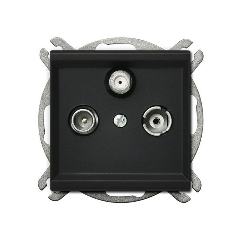 Ospel Sonata czarny - gniazdo RTV-SAT przelotowe GPA-RSP/m/33