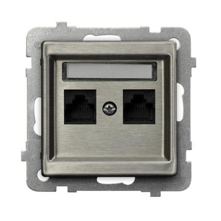 Ospel Sonata stal inox - gniazdo telefoniczne GPT-2RMN/m/37