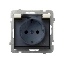 Ospel Sonata ecru - gniazdo bryzgoszczelne (+0) SCHUKO GPH-1RS/m/27/d