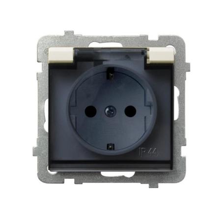 Ospel Sonata ecru - gniazdo bryzgoszczelne (+0) SCHUKO GPH-1RS/m/27/d
