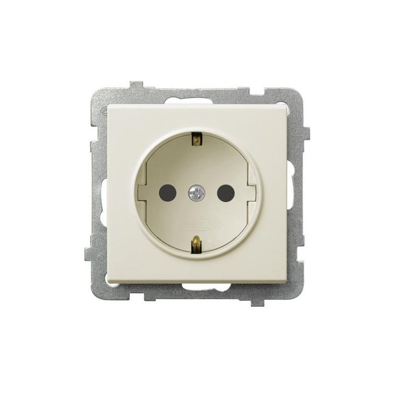 Ospel Sonata ecru - gniazdo pojedyncze (+0) SCHUKO GP-1RS/m/27