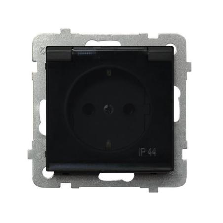 Ospel Sonata czarny - gniazdo bryzgoszczelne (+0) SCHUKO GPH-1RS/m/33/d