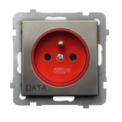 Ospel Sonata stal inox - gniazdo pojedyncze (+0) DATA GP-1RMZD/m/37