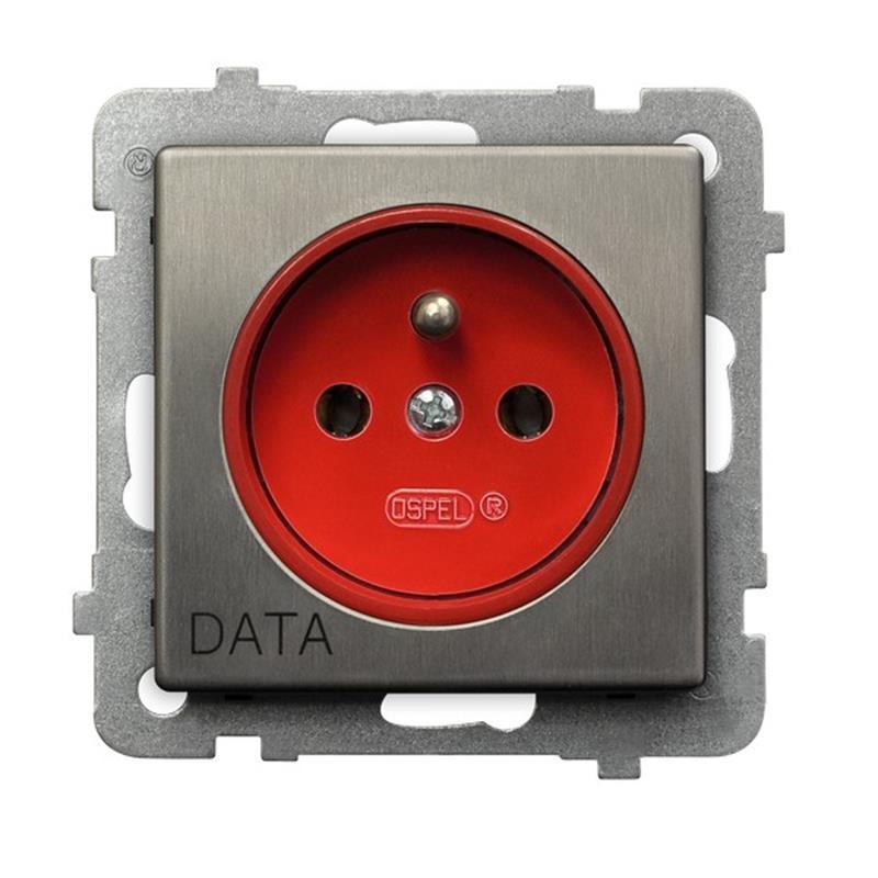 Ospel Sonata stal inox - gniazdo pojedyncze (+0) DATA GP-1RMZD/m/37