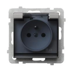 Ospel Sonata srebrny - gniazdo bryzgoszczelne (+0) GPH-1RZ/m/38/d