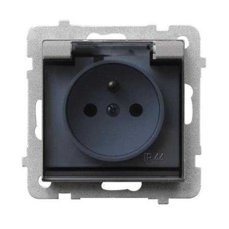 Ospel Sonata srebrny - gniazdo bryzgoszczelne (+0) GPH-1RZ/m/38/d