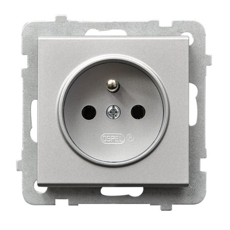 Ospel Sonata srebrny - gniazdo pojedyncze (+0) GP-1RZ/m/38