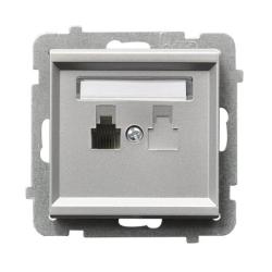 Ospel Sonata srebrny - gniazdo telefoniczne GPT-1R/m/38